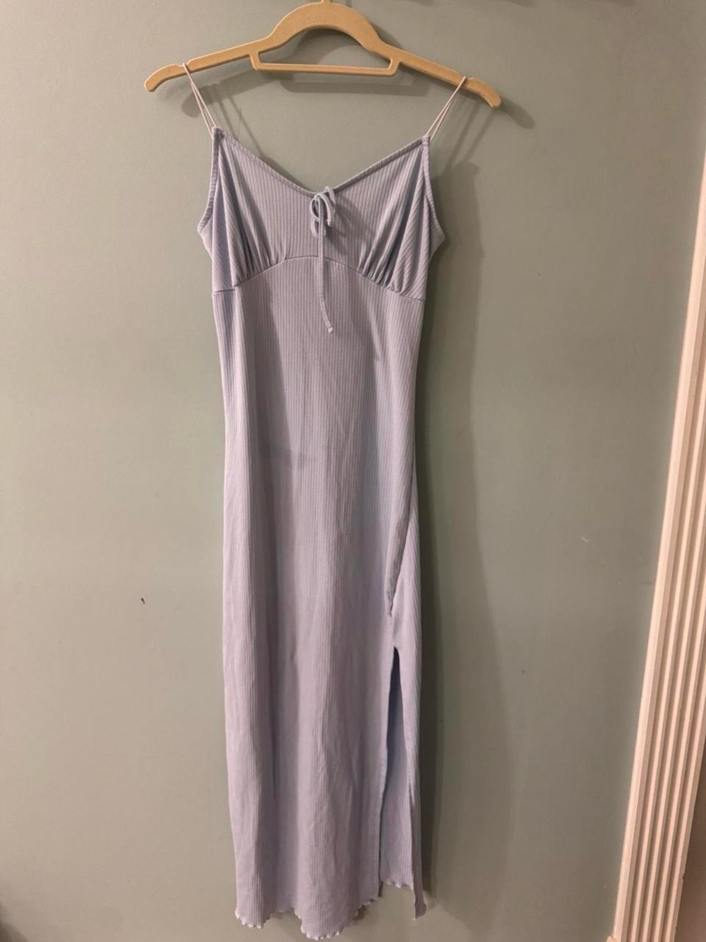 No Comment NY•LA Light Blue Ribbed Slip Dress
